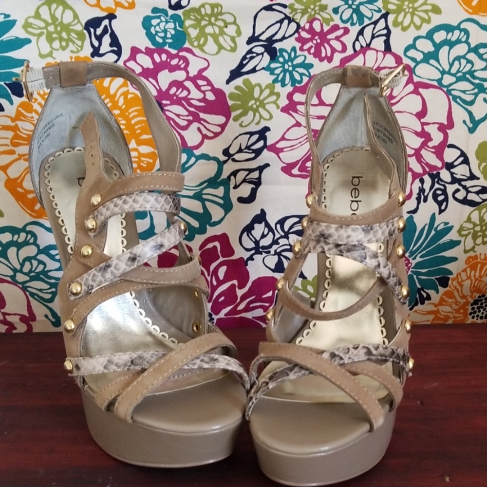 Bebe taupe heels